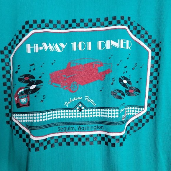 Hanes activewear Other - Highway 101 Diner Sequim Wa Mens Teal XXL Polo Shirt